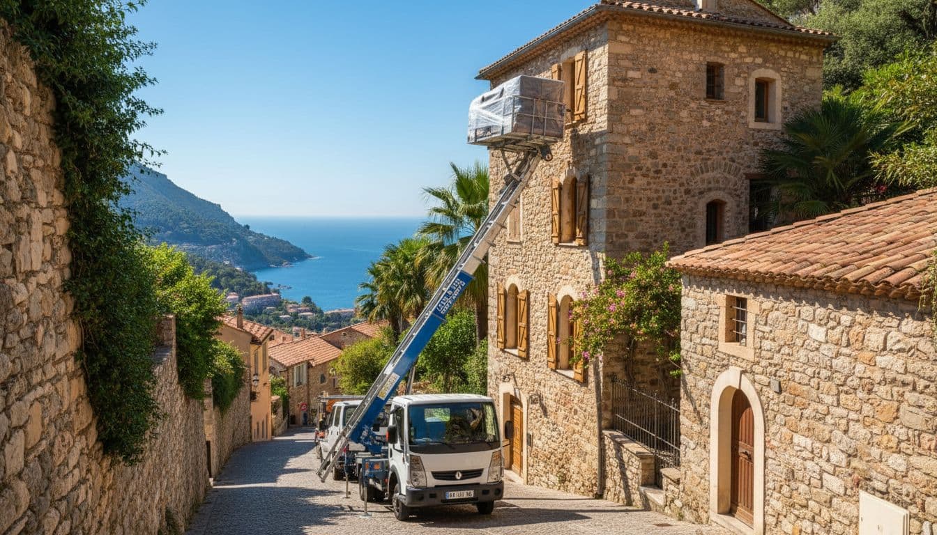 Monte-meuble Azur Levage à Èze, Villa en pierre
