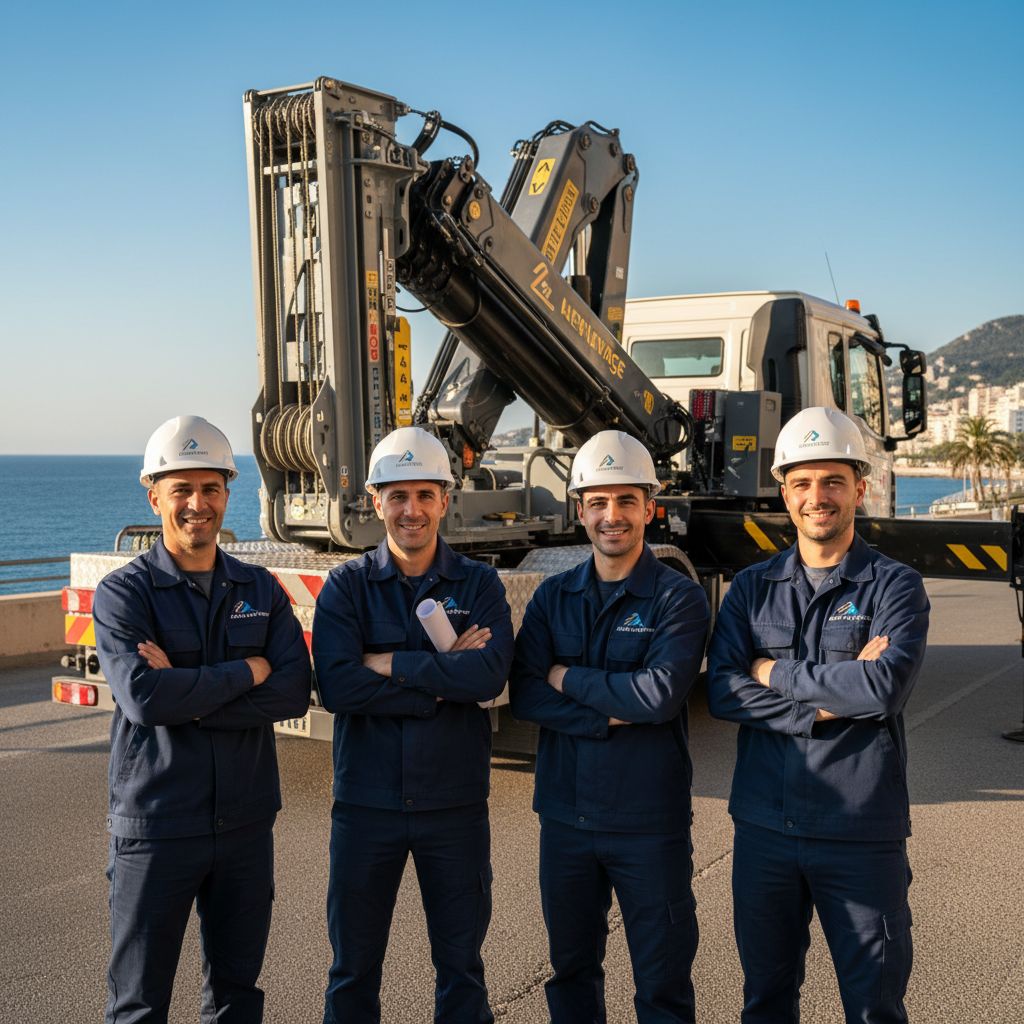 Équipe monte meuble professionnel Azur Levage