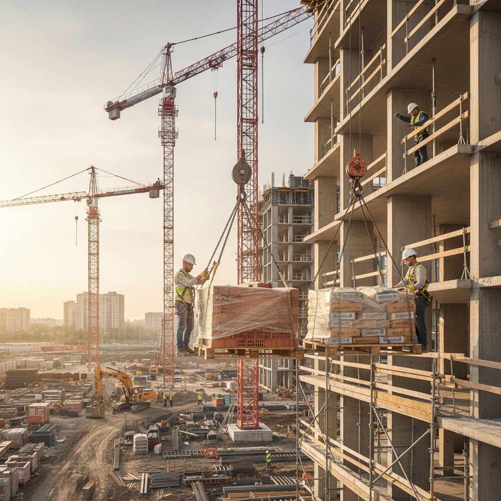 Levage matériaux construction